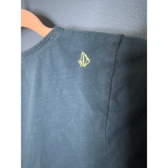 Vintage Volcom Baby Doll Juniors Size Small Y2K 3/4 Sleeve Blue Long Shirt 2000s - Picture 3 of 9